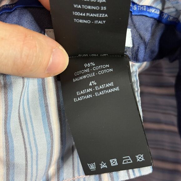 PT01 Pants Mens 34x36 Pink Slim Fit Stretch Chinos Preppy Made in Italy - Picture 5 of 14